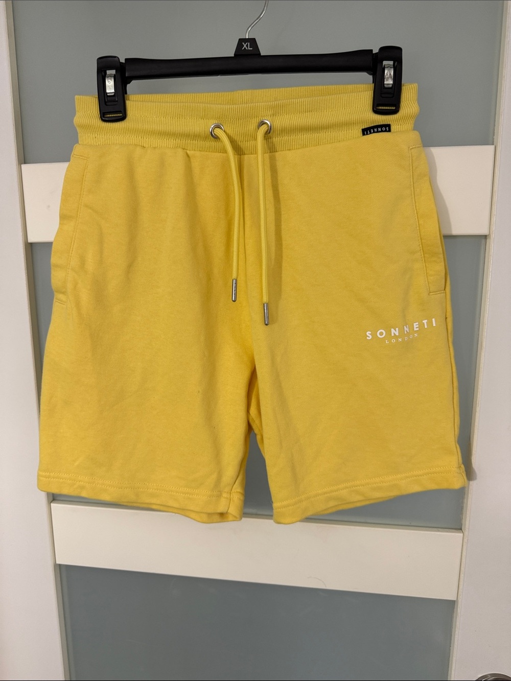 Women's High Waist Yellow Drawstring Shorts